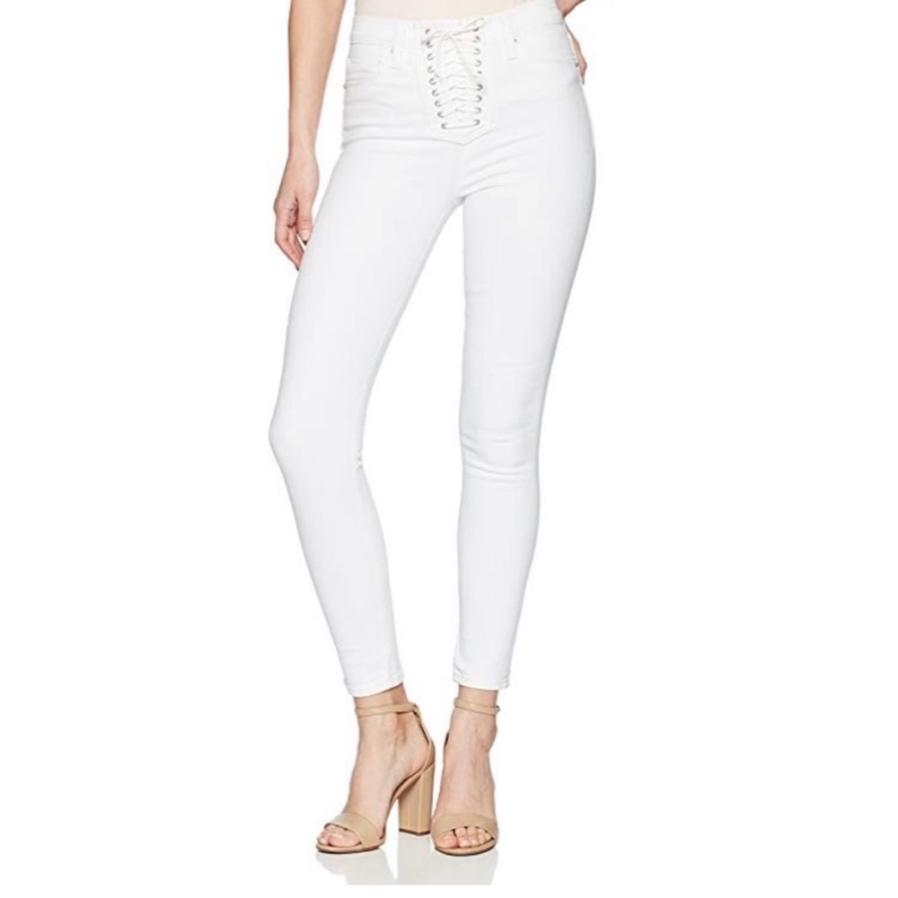 Hudson Bullocks high rise lace-up super skinny ankle jeans size 31